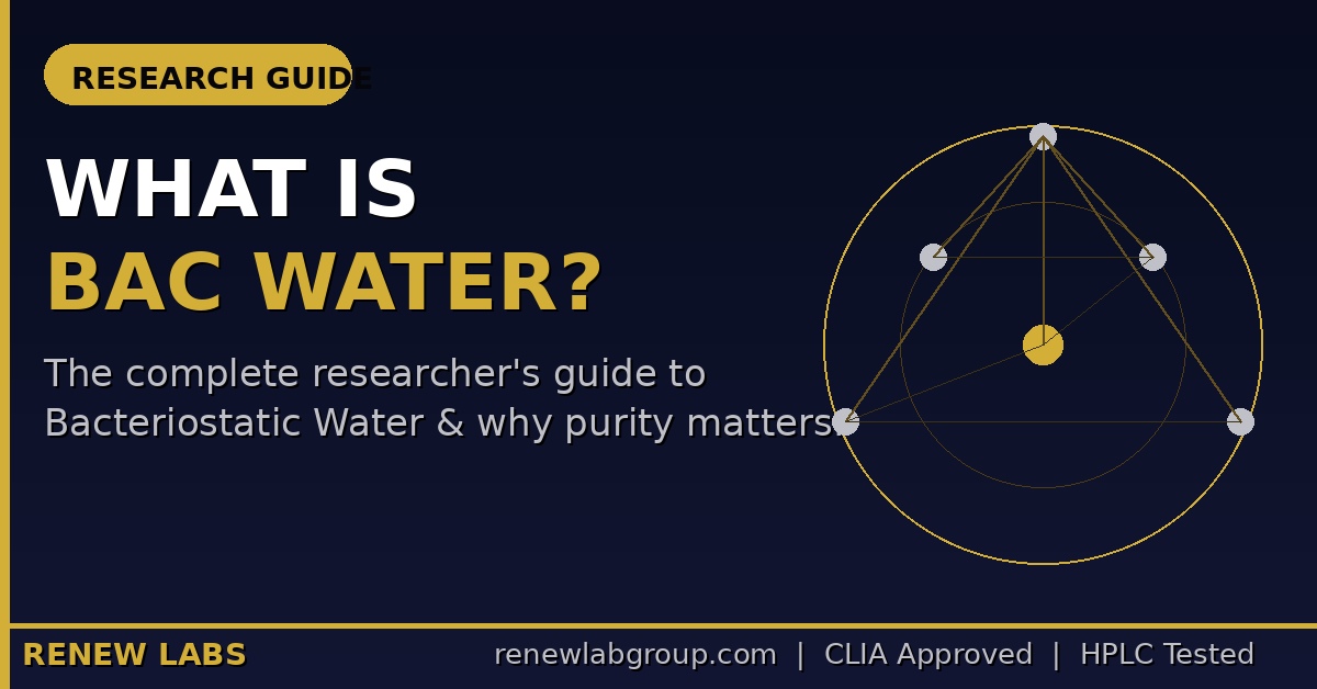 What Is Bacteriostatic Water? Complete Guide for Peptide Researchers Bacteriostatic water research guide - USP grade BAC water for peptide research - Renew Lab Group