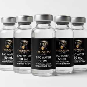Renew Lab Group Bacteriostatic Water 50ml 5-vial lineup - research use only